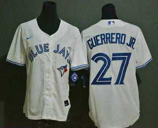 Women's Toronto Blue Jays #27 Vladimir Guerrero Jr. white stitched MLB cool base Nike jersey,We sell and wholesale Women's Toronto Blue Jays #27 Vladimir Guerrero Jr. white stitched MLB cool base Nike jersey on line form chian!